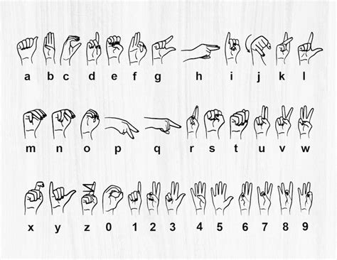 American Sign Language Svg Ttf American Sign Language Font Etsy Canada