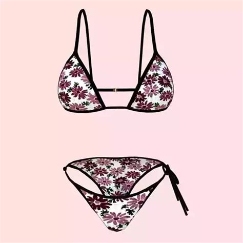 D Model Sexy FlowerPrint Bikini P VR AR Low Poly CGTrader