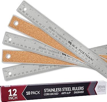 Breman Precision Metal Ruler Inch Stainless Steel Metal Ruler With