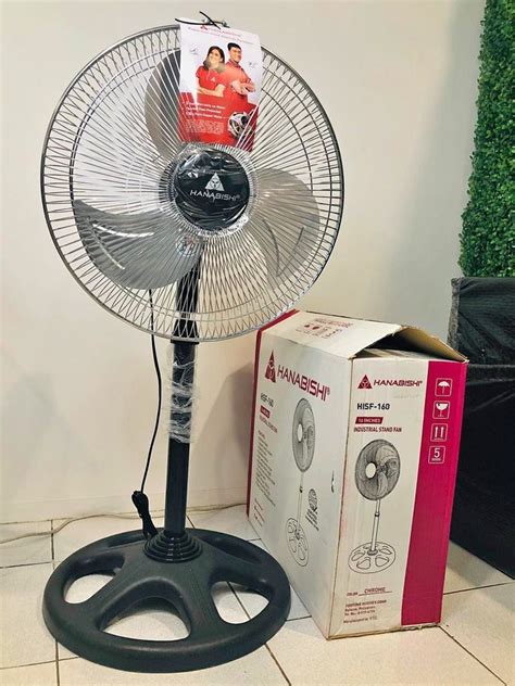 Hanabishi 16 Industrial Electric Stand Fan HISF160 Furniture Home