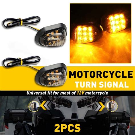 X Smoke Flush Mount Motorcycle Led Turn Signals Light Blinker Amber