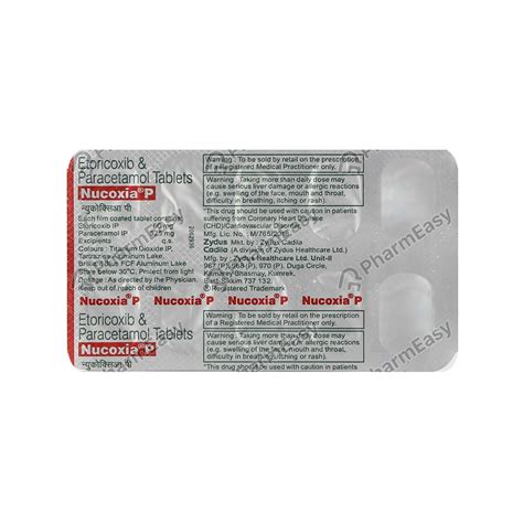 Nucoxia P Strip Of 10 Tablets Uses Side Effects Price Dosage