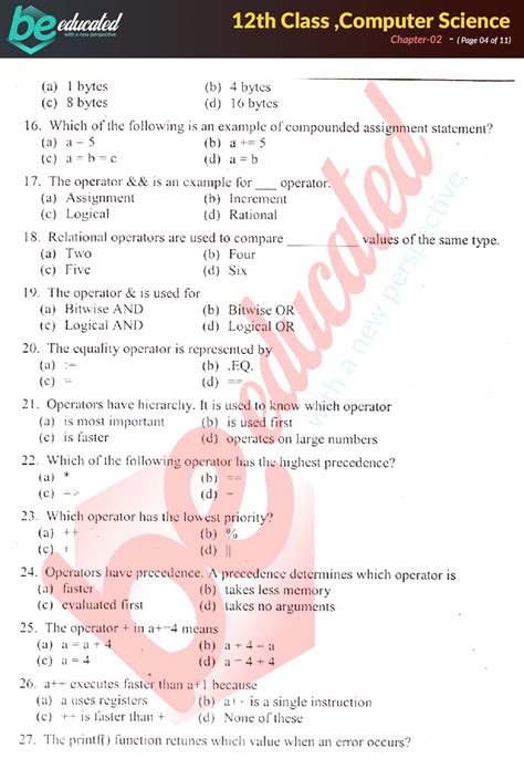 Chapter Computer Science Ics Part Notes Inter Part Notes