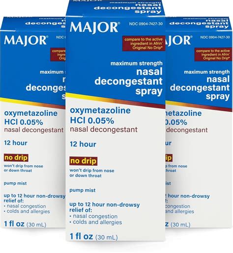 major nasal decongestant spray  drip    hour relief