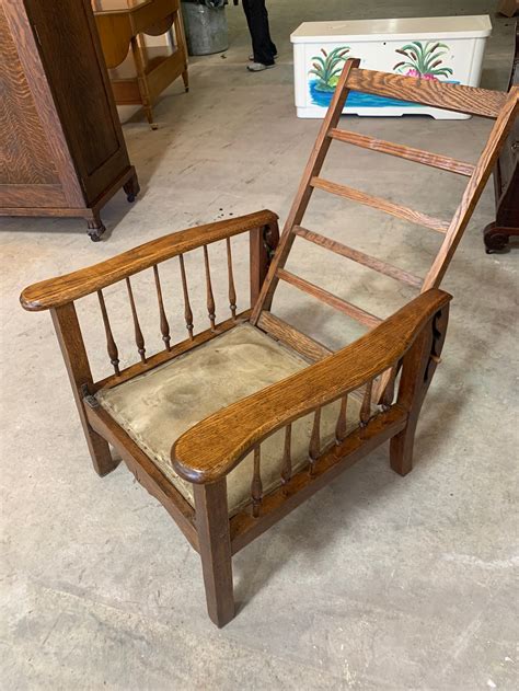 Antique Mission Oak Morris Chair Vintage Furniture Etsy