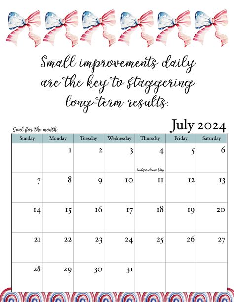 Free Printable Monthly Motivational Calendars