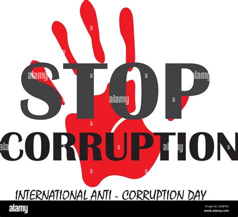 Stop Corruption And International Anti Corruption Day Stock Vector