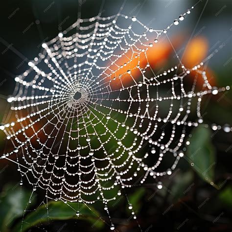 Premium AI Image | Garden Spider Web Dew