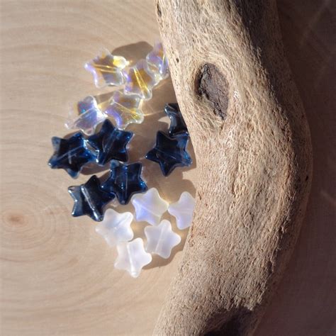 Glass Star Beads 5 Stars You Choose Rainbow Star Frosted Star Blue Star Glass Star Bead