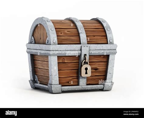 cartoon treasure chest isolated  white background  illustration