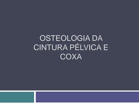 Solution Osteologia Da Cintura P Lvica E Coxa Studypool