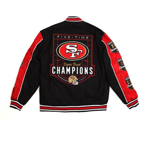 San Francisco 49ers Five-Time Super Bowl Champions Reversible Jacket ...