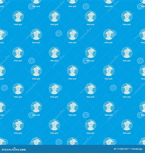 Polar Grid Pattern Vector Seamless Blue Stock Vector Illustration Of