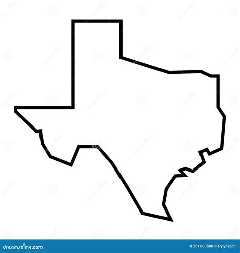 Simplified Map Of Texas Outline With Slightly Bent Flag Under I Cartoon Vector Cartoondealer