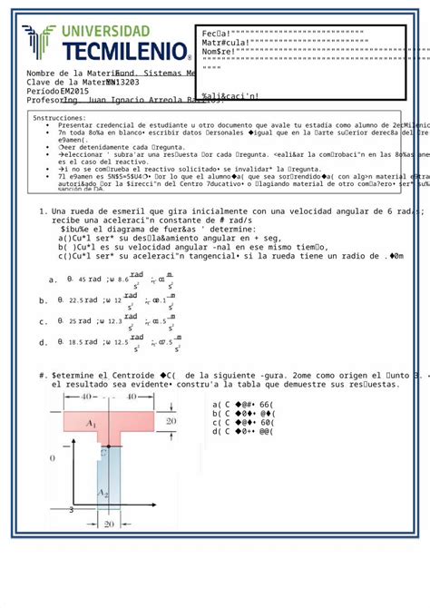 DOCX Examen Parcial Modulo 2 Fundamentos de Sistemas Mecánicos