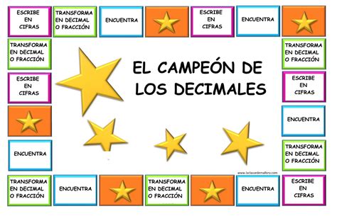 El Campeón De Los Decimales Actividades Lúdicas Educativas Decimal Juegos De Matemáticas