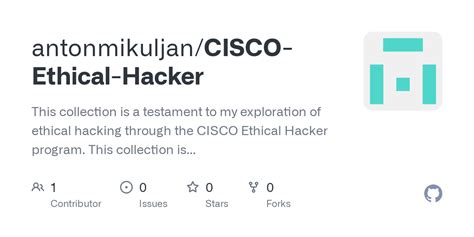 GitHub Antonmikuljan CISCO Ethical Hacker This Collection Is A