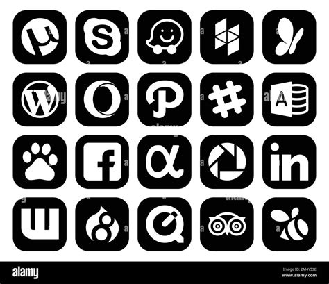 20 Social Media Icon Pack Including Linkedin App Net Opera Facebook