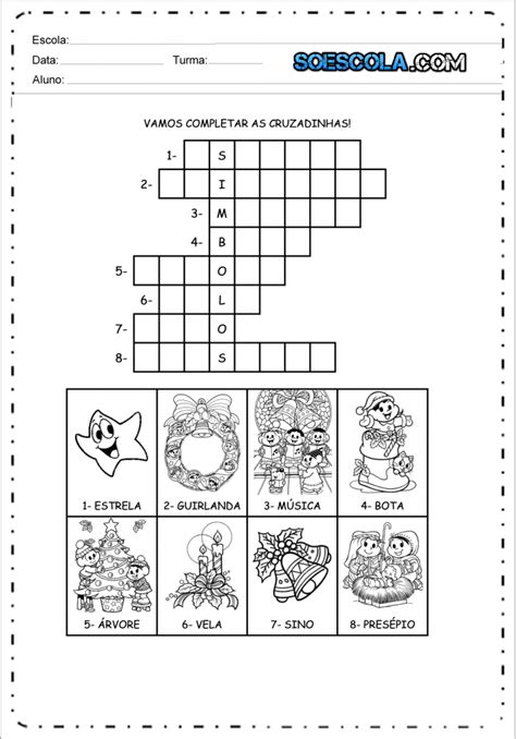 Atividades de Natal Cruzadinha SÓ ESCOLA