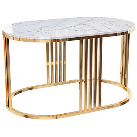 Oval Marble Coffee Table 3D model | CGTrader