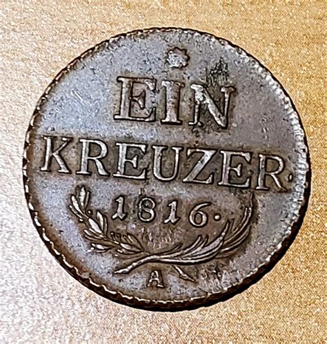 Austria Kreuzer A Franz I Ein Kreuzer Xf Au Copper Coin Km