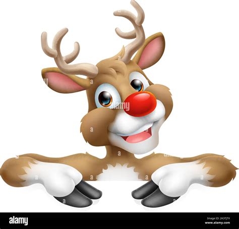 Cartoon Santa Claus Father Christmas Reindeer Sign Stock Vector Image And Art Alamy