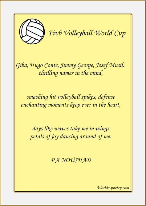 Worlds Poetry Blog — Famous Volleyball Poems For Volleyball Lovers