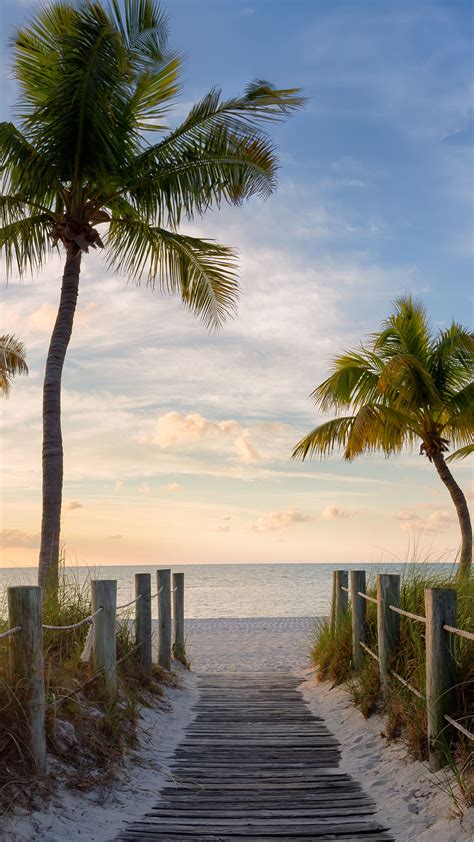 View Of Footbridge To The Smathers Beach At Sunrise Key West Florida