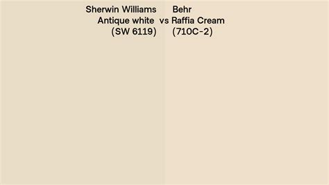 Sherwin Williams Antique White SW 6119 Vs Behr Raffia Cream 710C 2