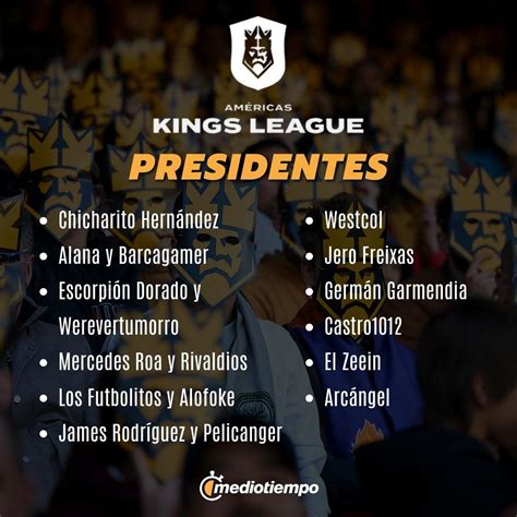 ¿quiénes Son Los 12 Presidentes De La Kings League Américas