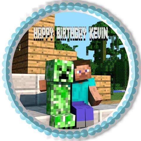 Minecraft Creeper Steve - Edible Cake Topper – Edible Prints On Cake (EPoC)