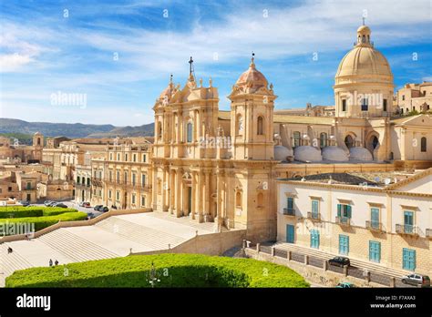 Noto Baroque Cathedral of San Nicolo, Noto Old Town, Sicily, Italy ...