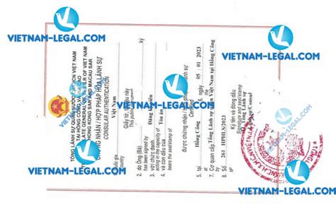 Kết quả hợp pháp hóa lãnh sự Đăng kí kinh doanh Hồng Kông sử dụng tại