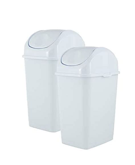 Superio Small Plastic Trash Can With Swing Lid 2 5 Gallon Office