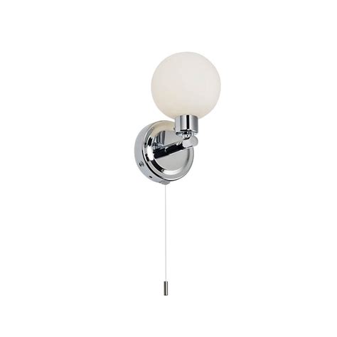 Discovery Lighting 47735 Pearl Single Light Bathroom Wall Fitting In Polished Chrome Finish With