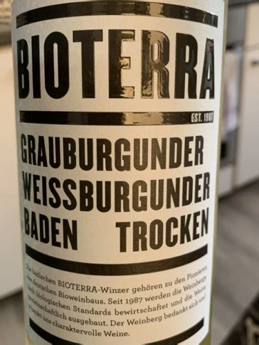 Bioterra Grauburgunder Weissburgunder Trocken Vivino United States