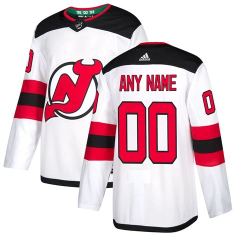 New Jersey Devils adidas Away Authentic Custom Jersey – White