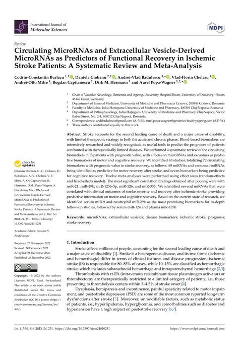 PDF Circulating MicroRNAs And Extracellular Vesicle Derived MicroRNAs