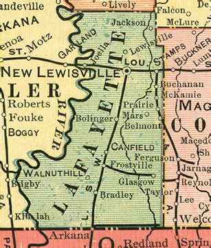 Lafayette County, Arkansas Genealogy, History, maps with Lewisville ...