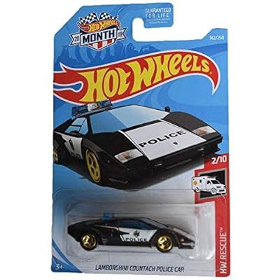 Buy Hot Wheels HW Rescue Lamborghini Countach Police Car Black Walmart Exclusive Month