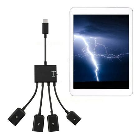 LeKing 4-in-1 Type-C to Micro USB OTG HUB with Power Supply OTG Type C ...