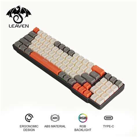 Leaven K780 78 Keys RGB Backlight Wired Detachable Hot Swappable Mechanical Keyboard Yellow