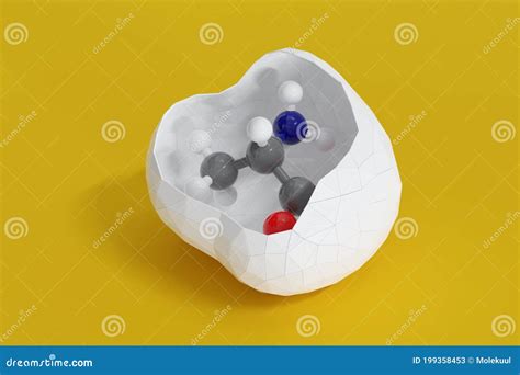 Alanina L alanina Ala Molécula De Aminoácidos Representación 3D Stock