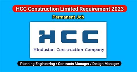 Hindustan Construction Limited Company Requirement 2023