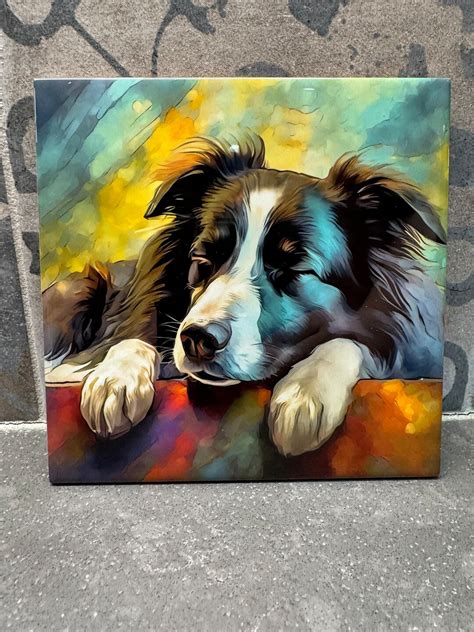 Sleeping Border Collie Trivet For Hot Dishes X Hot Plate Border
