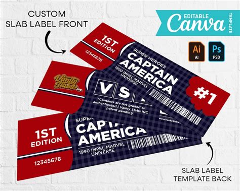 Custom Label Design DIY Trading Card Slab Label LABEL For Card Slab