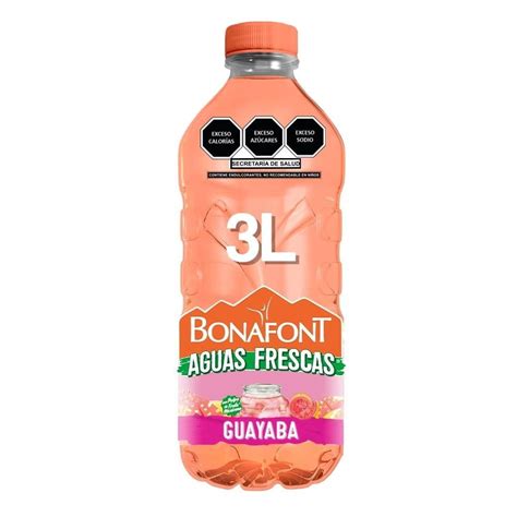 Agua Saborizada Bonafont Aguas Frescas Guayaba 3 L Walmart