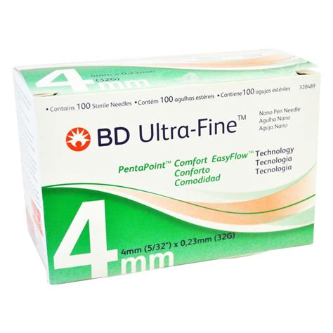 Bd Ultrafine Aguja Estériles 32g X 4 Mm Caja 100 Unidades Farmacias Medicity