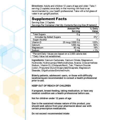 Citracal® D3 Slo Cal® Technology Calcium Supplement 1200mg Coated Caplets 80 Ct Kroger