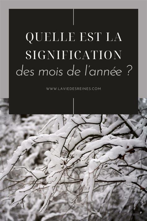 Quelle est la signification des mois de lannée